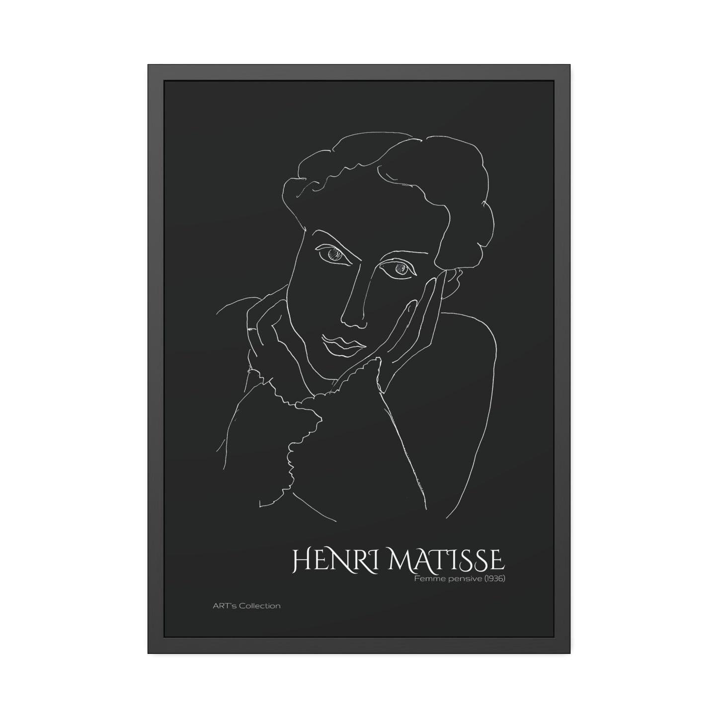 Femme pensive (1936) black édition by Henri Matisse / Affiche Encadrée série ART's Collection