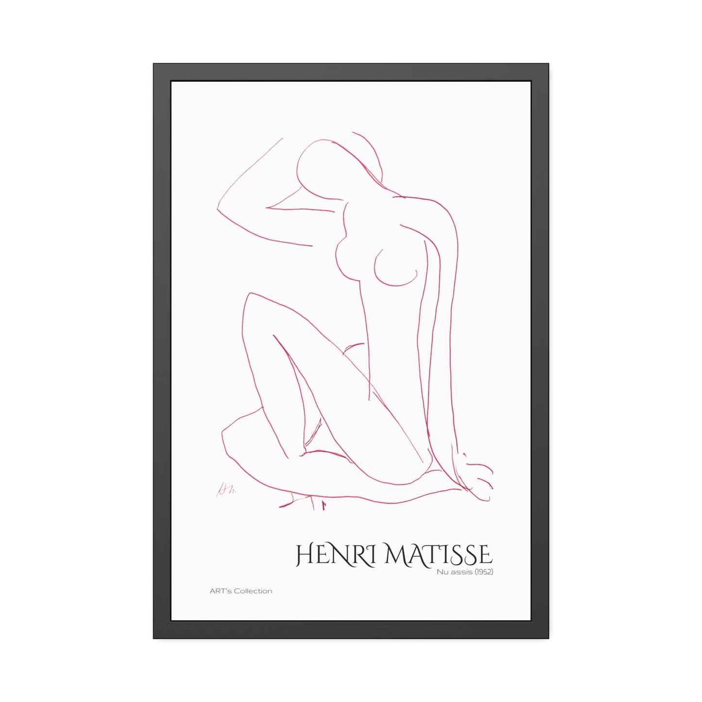 Nu assis (1952) by Henri Matisse version rouge/ Affiche Encadrée série ART's Collection