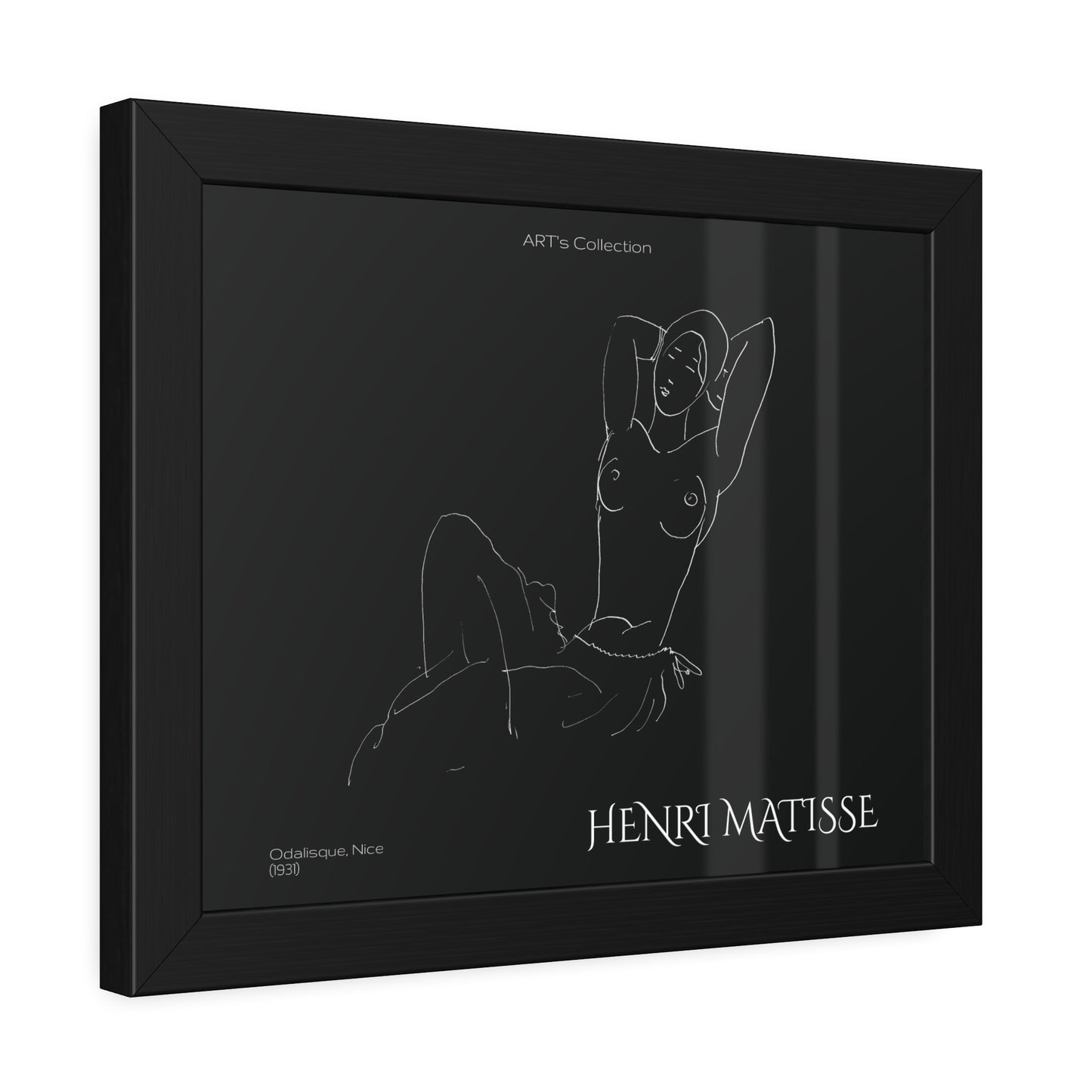 Odalisque, Nice (1931) black édition by Henry Matisse / Affiche Encadrée série ART's Collection