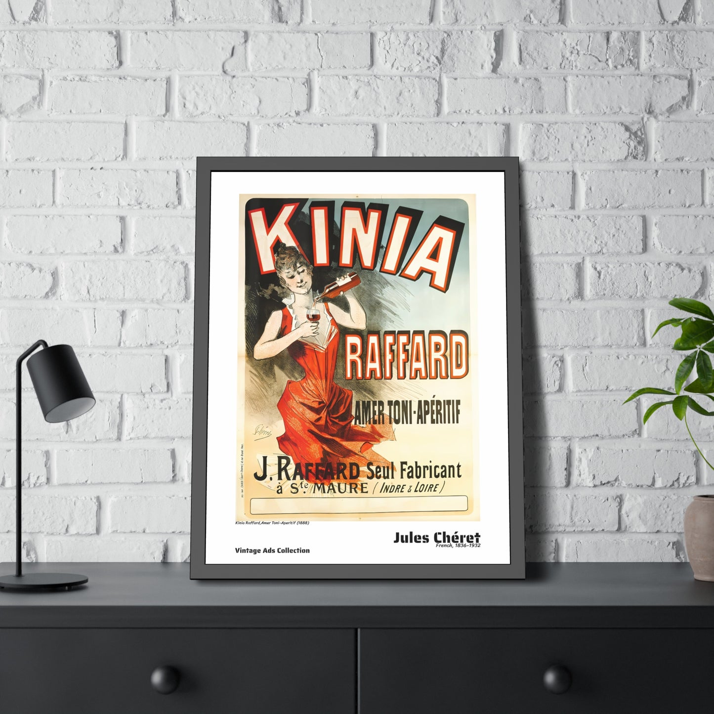 Kinia Raffard - Amer Toni-Aperitif (1888) by Jules Chéret / Affiche Encadrée Série Vintage Ads Collection