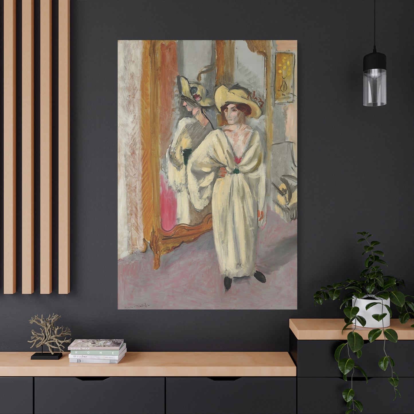Femme en blanc debout devant une glace (1918-1919) by Henri Matisse / Reproduction Fine Art sur Toile / Epaisseur 3.2 cm - 1.25 inch
