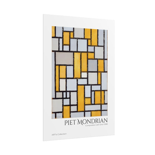Composition with Grid 1 (1918) by Piet Mondrian / Affiche imprimée - Série ART's Collection