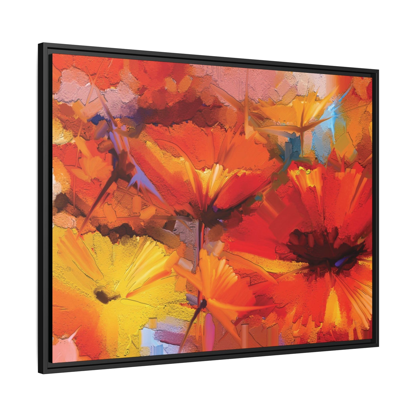 Tableau Floral Coquelicot "Série Sign Collections" / Toile encadrée sur caisse américaine