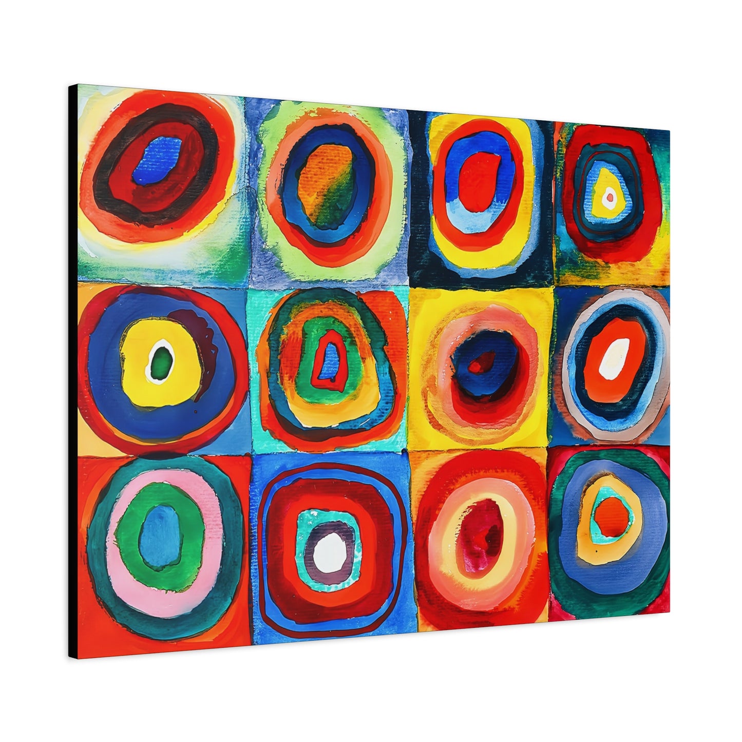 Quadrate mit konzentrischen Ringen (1913) by Wassily Kandinsky / Reproduction Fine Art sur Toile / Epaisseur 3,2cm - 1'25 po
