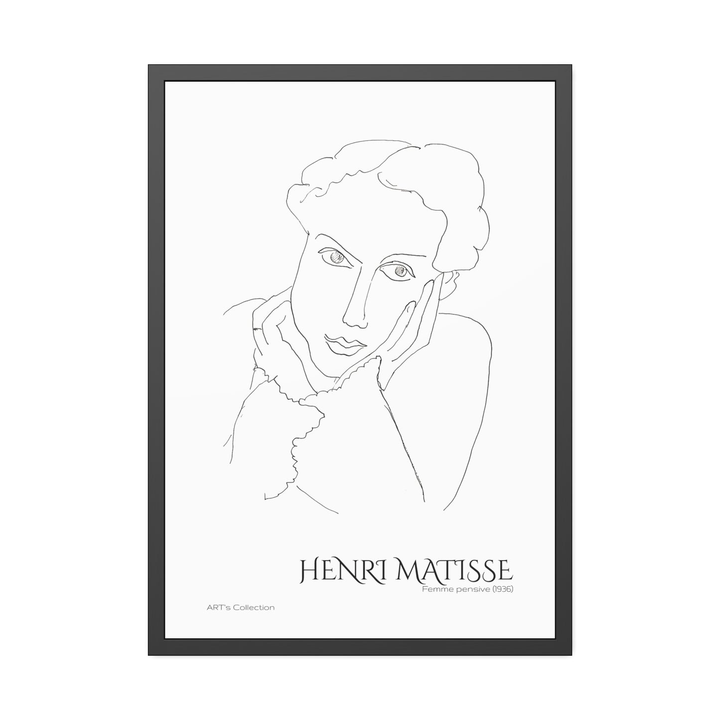 Femme pensive (1936) by Henri Matisse / Affiche Encadrée série ART's Collection