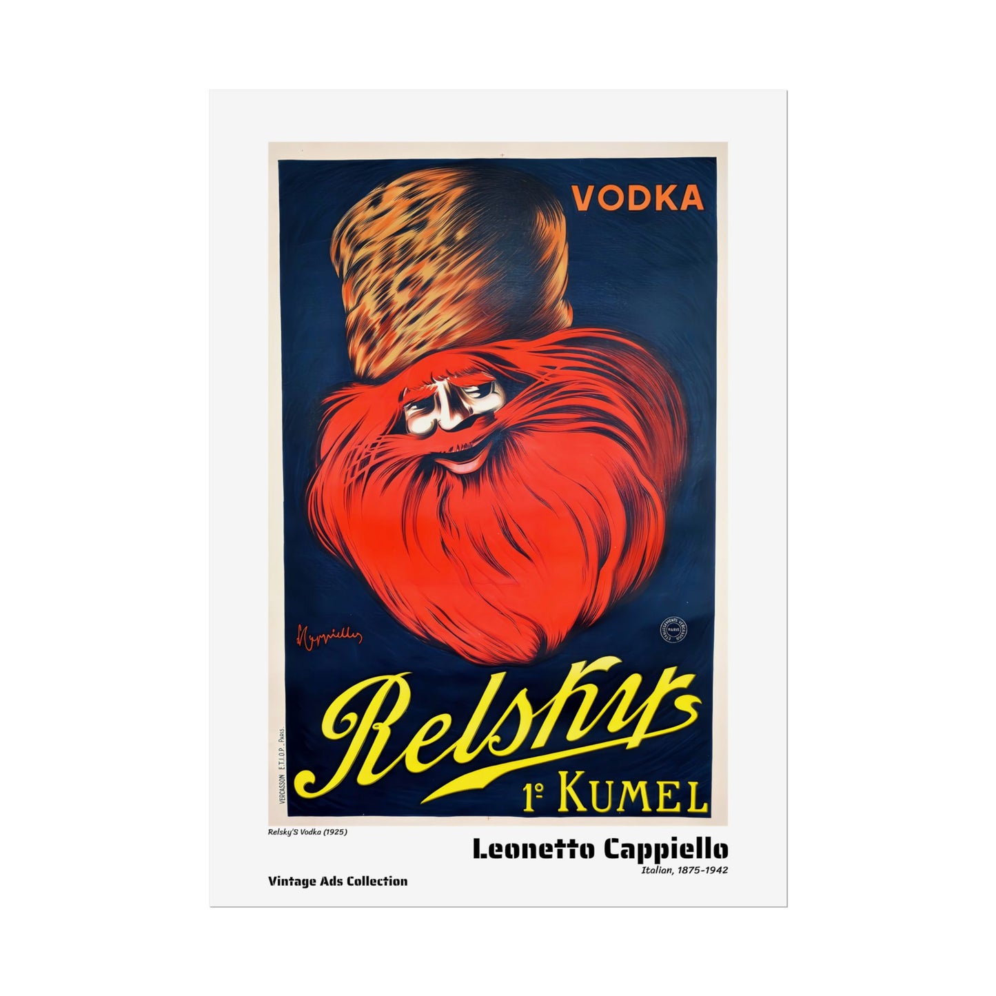Relsky'S Vodka (1925) by Leonetto Cappiello / Affiche imprimée - Série Vintage Ads Collection