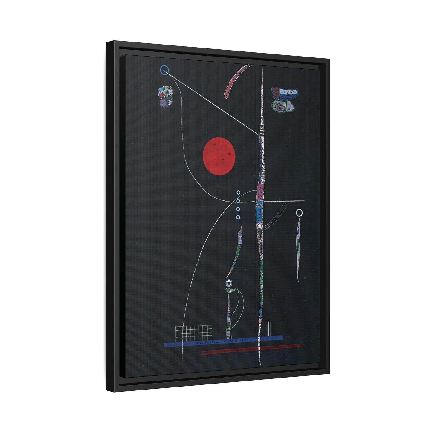 L' accent Rouge (1938) by Wassily Kandinsky / Toile encadrée sur caisse américaine