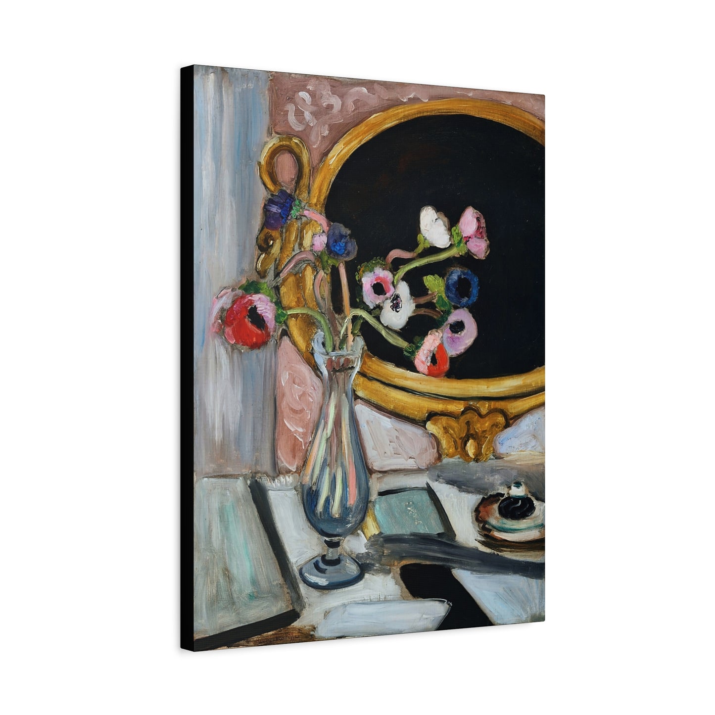 Anémones au miroir noir (1919) by Henri Matisse / Reproduction Fine Art sur Toile / Epaisseur 3.2 cm - 1.25 inch