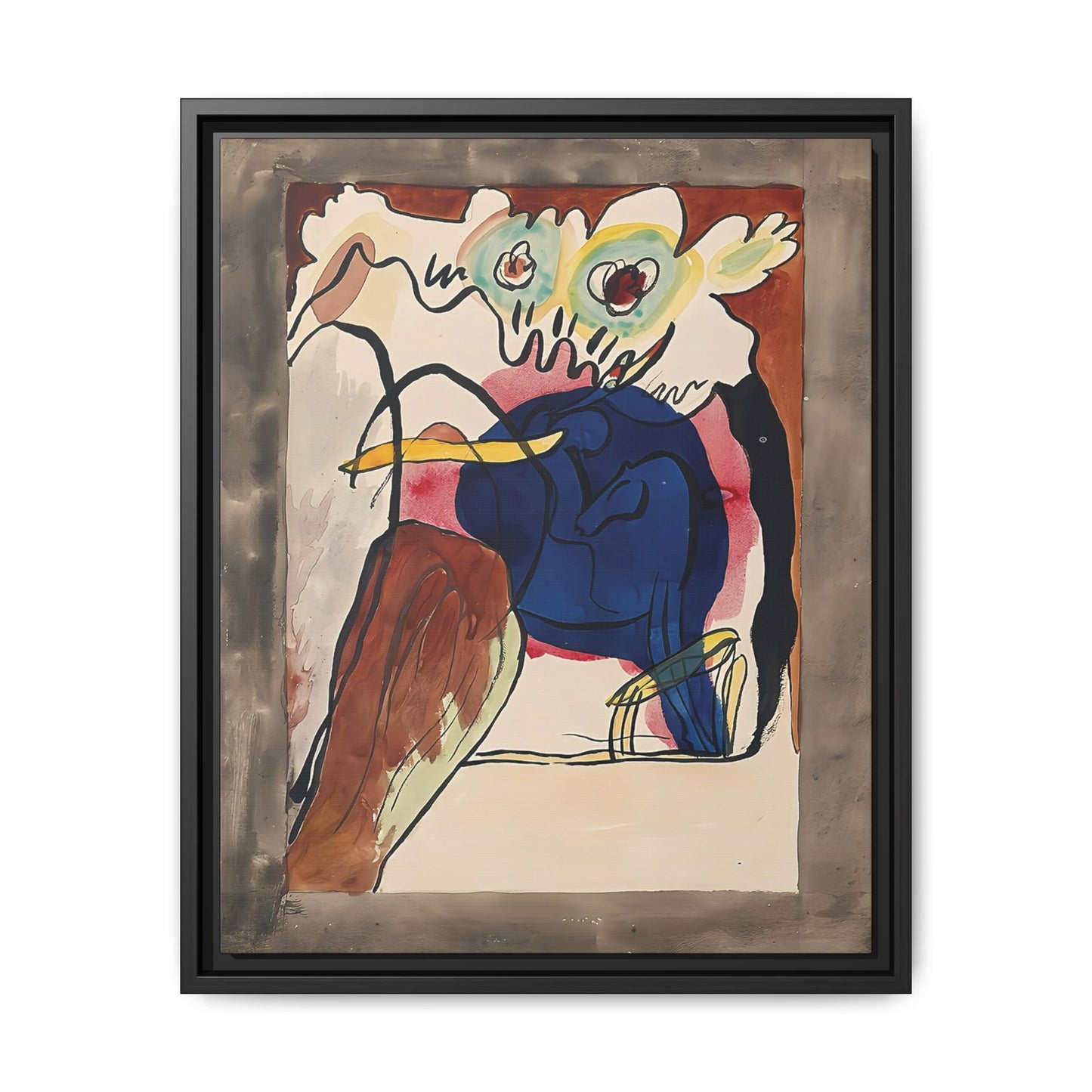 Design for the cover of the almanac "The Blue Rider" II (1911) by Wassily Kandinsky / Toile encadrée sur caisse américaine