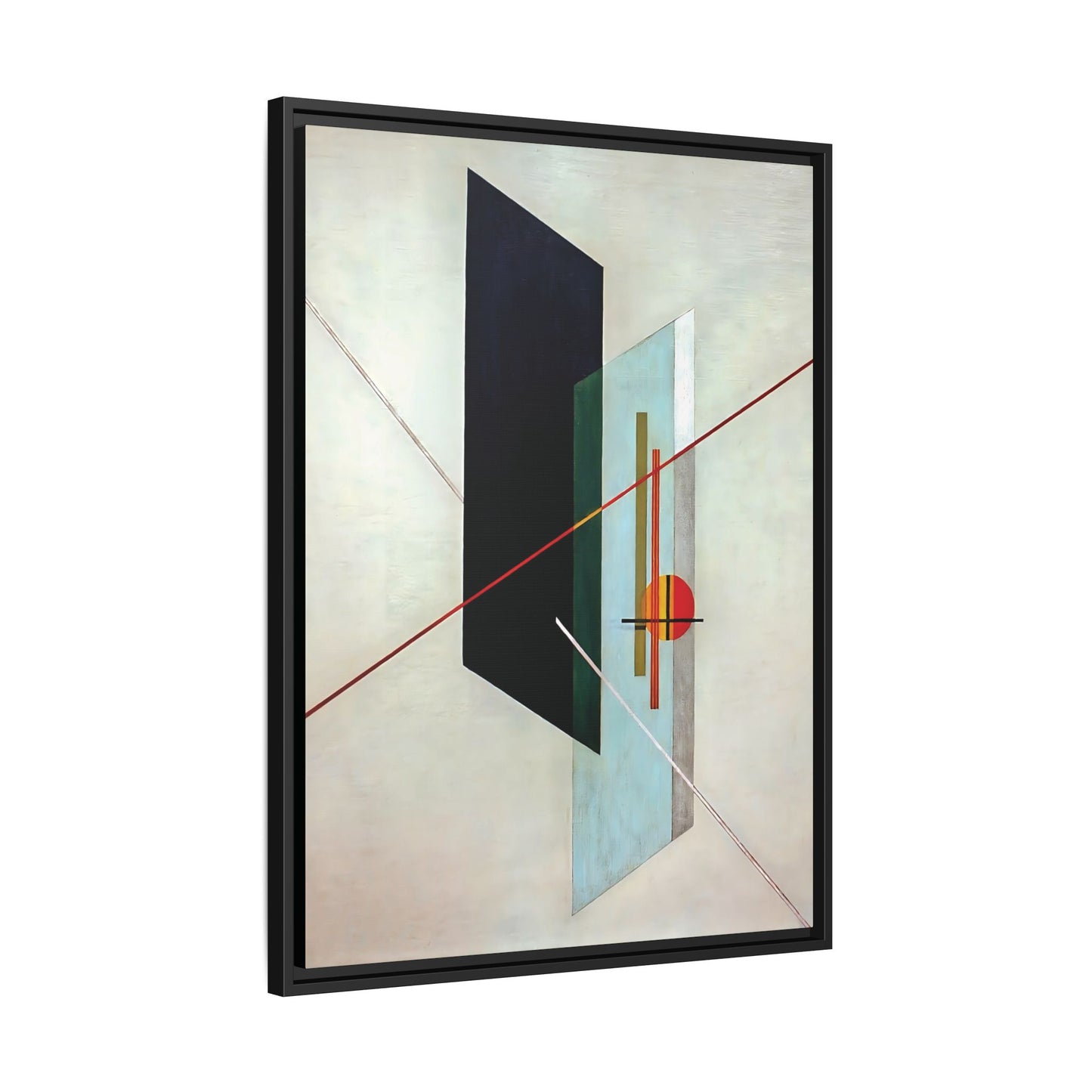 A IX (1923) by László Moholy-Nagy / Toile encadrée sur caisse américaine
