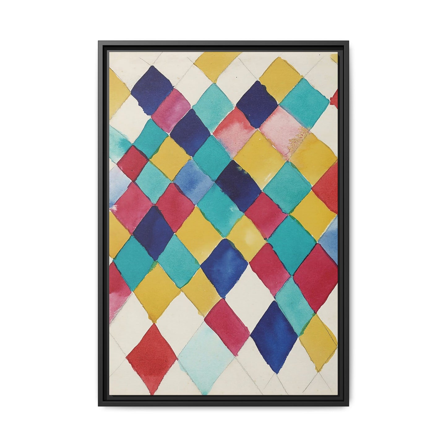 Wassily Kandinsky / Étude des couleurs avec les diamants (1913) / Toile encadrée sur caisse américaine