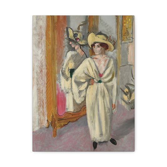 Femme en blanc debout devant une glace (1918-1919) by Henri Matisse / Reproduction Fine Art sur Toile / Epaisseur 3.2 cm - 1.25 inch