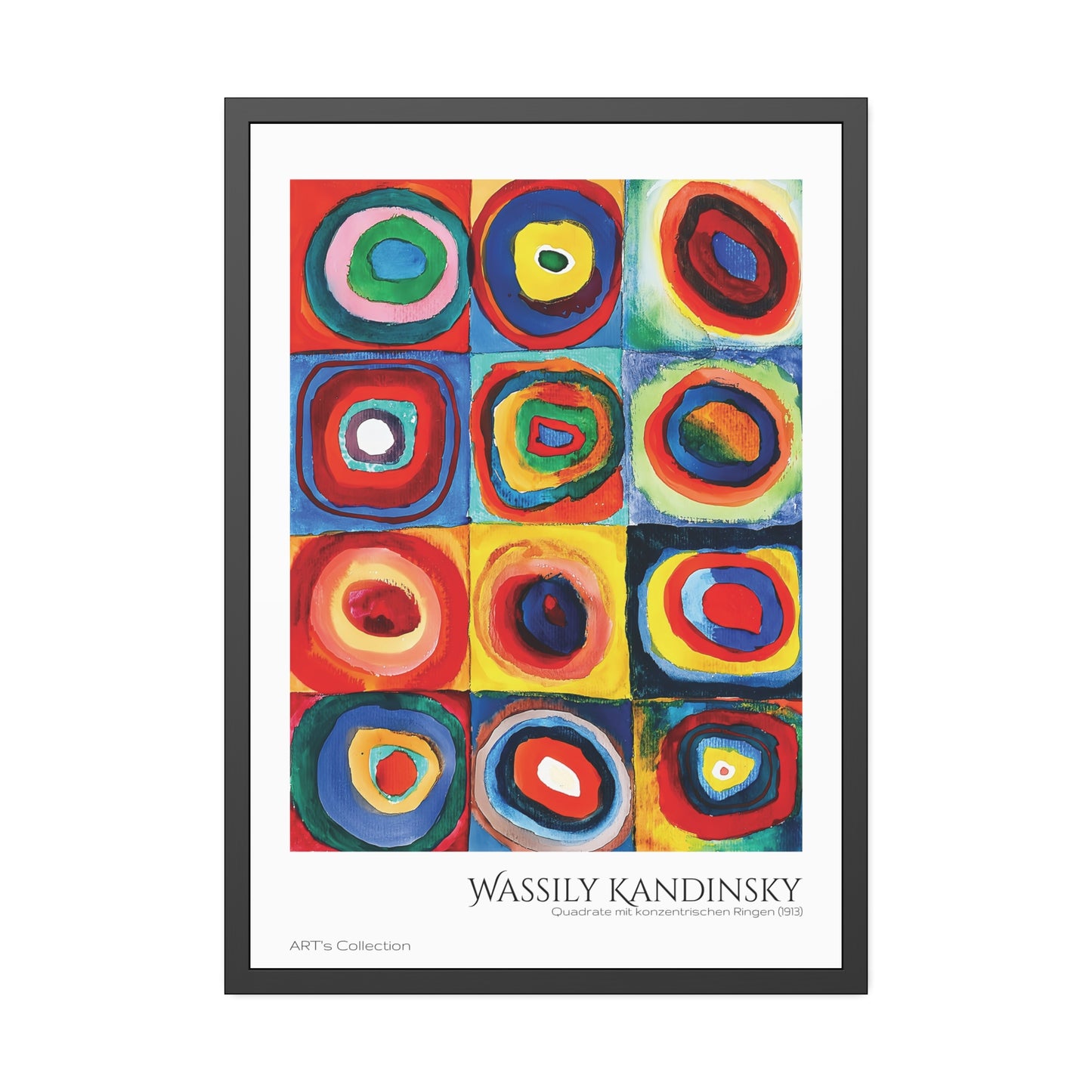 Quadrate mit konzentrischen Ringen (1913) by Wassily Kandinsky / Affiche Encadrée série ART's Collection