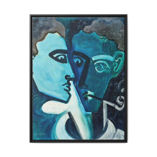 Doppelportrait (1928) by Andreas Walser / Toile encadrée sur caisse américaine