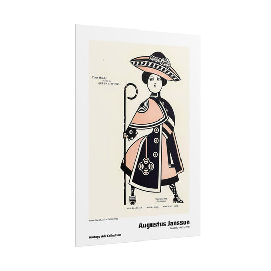 Queen City Ink, Ad. 34 (1890-1913) by Augustus Jansson / Affiche imprimée - Série Vintage Ads Collection