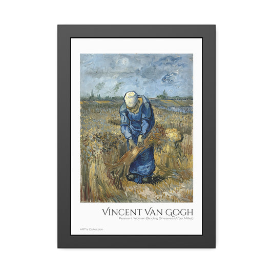 Peasant Woman Binding Sheaves (After Millet) by Vincent Van Gogh / Affiche Encadrée série ART's Collection