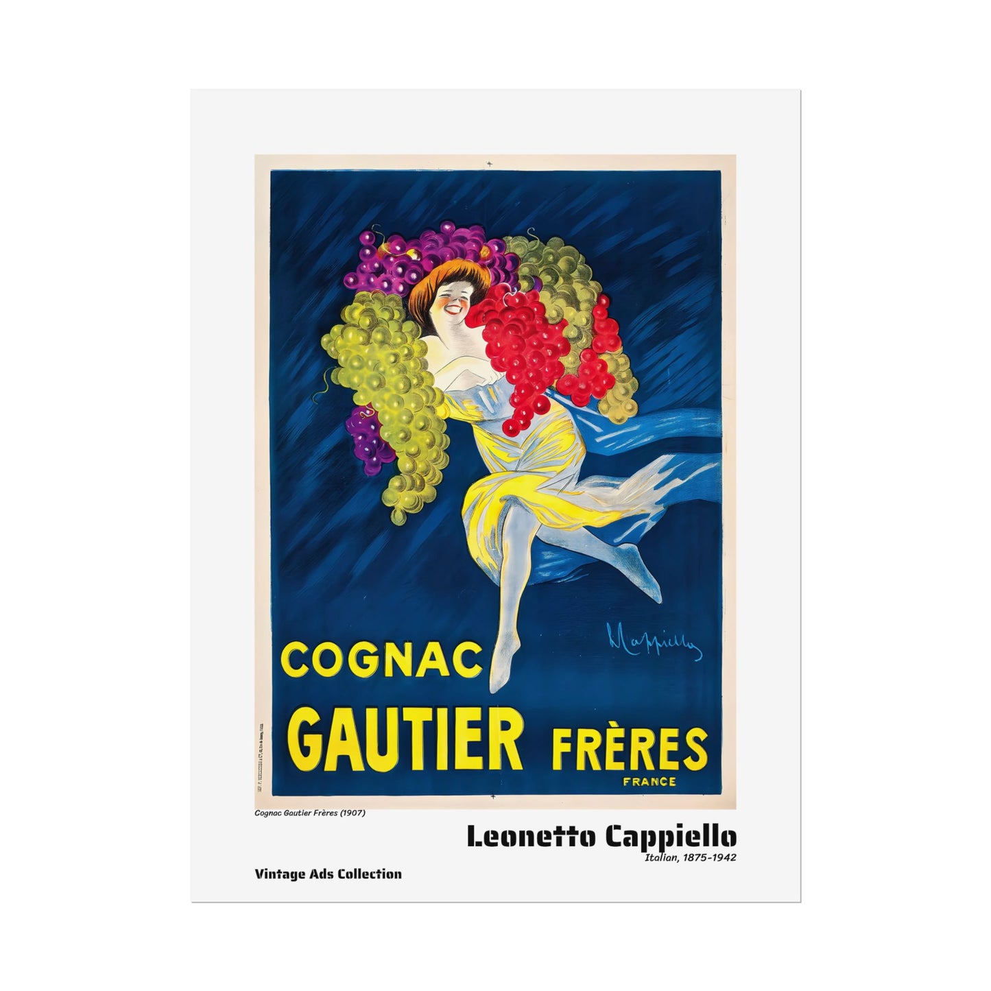 Cognac Gautier Frères (1907) by Leonetto Cappiello / Affiche imprimée - Série Vintage Ads Collection