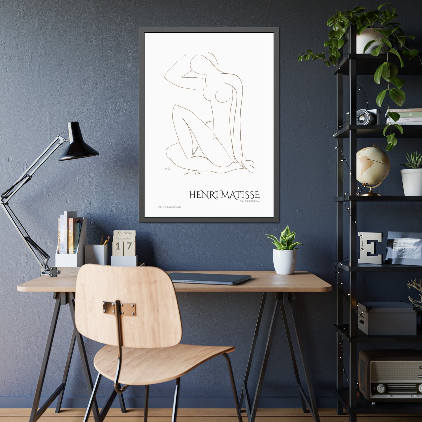 Nu assis (1952) by Henri Matisse / Affiche Encadrée série ART's Collection