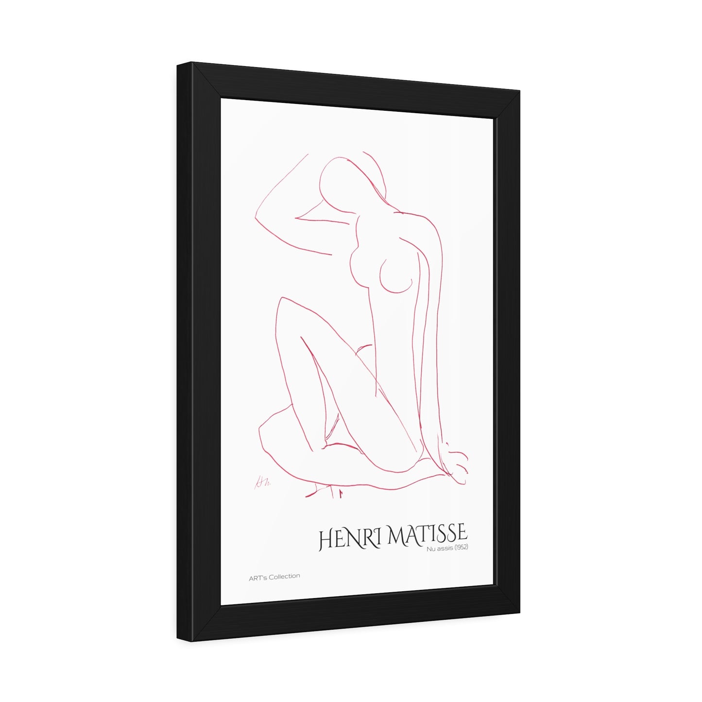 Nu assis (1952) by Henri Matisse version rouge/ Affiche Encadrée série ART's Collection