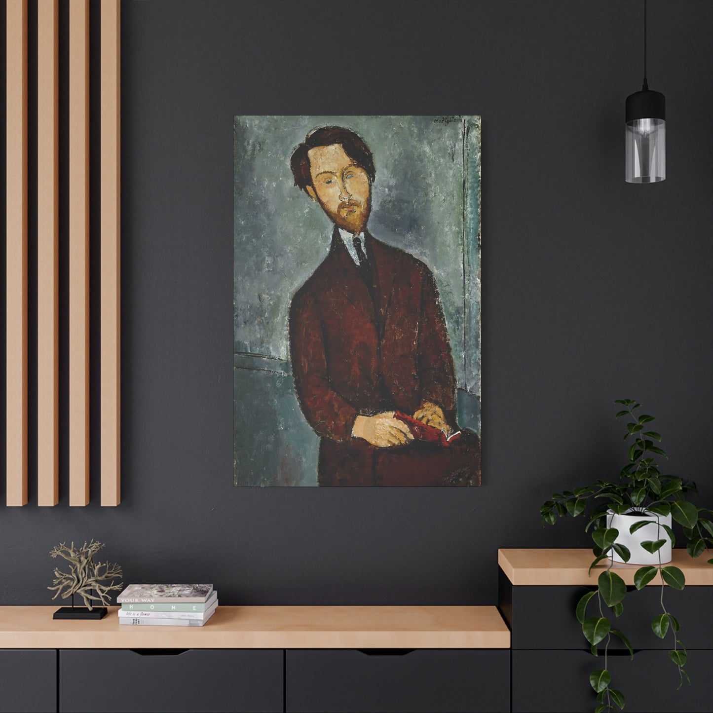 Léopold Zborowski (1911-1920) by Amedeo Modigliani / Reproduction Fine Art sur Toile / Flanc Large Epaisseur 3.2 cm - 1.25 inch