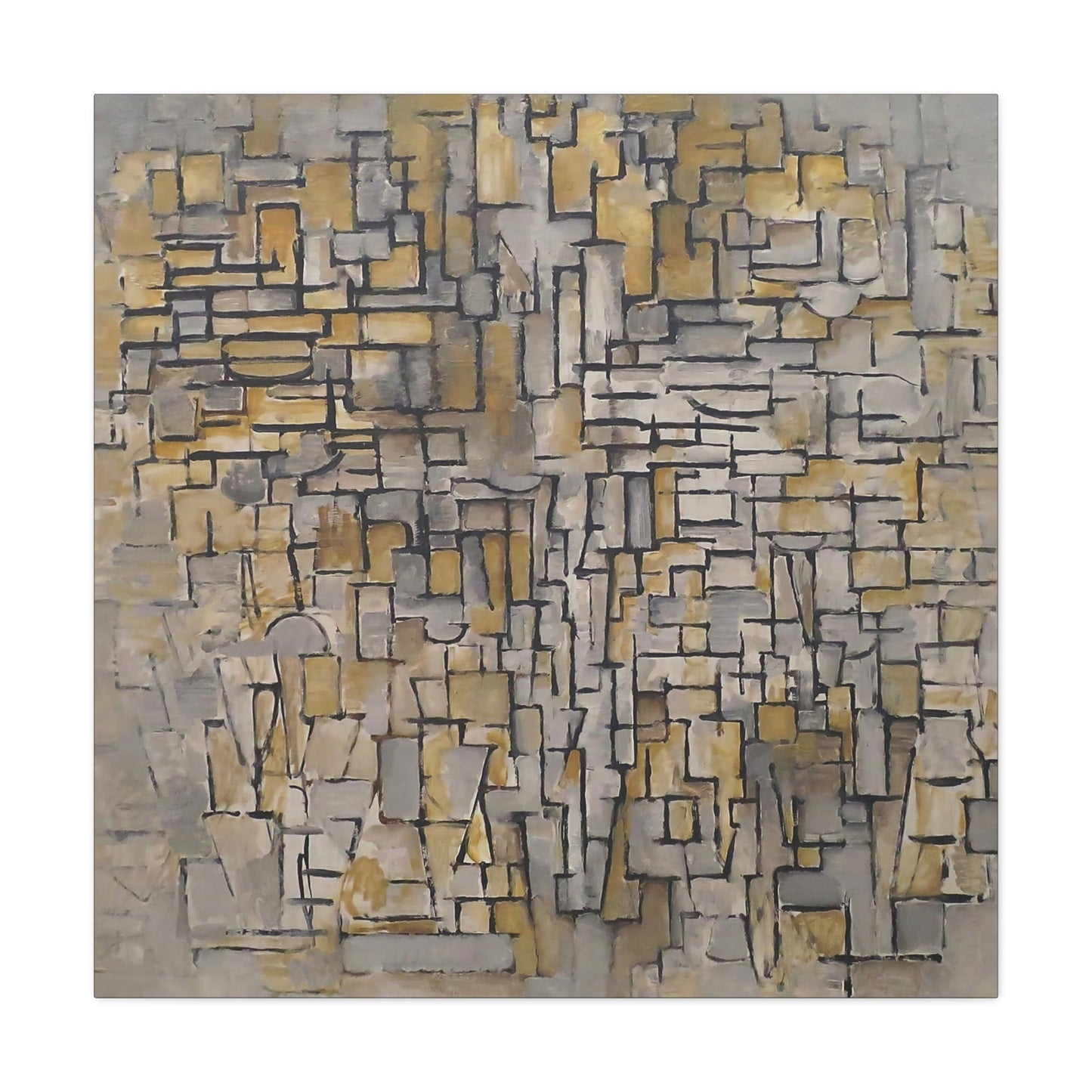 Tableau No. 2,Composition No. VII (1913) by Piet Mondrian / Reproduction Fine Art sur Toile / Large Epaisseur 3.2 cm - 1.25 inch