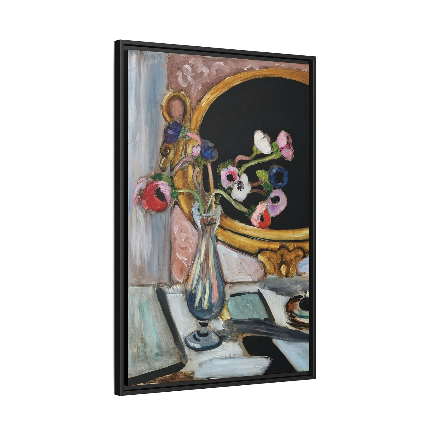 Anémones au miroir noir (1919) by Henri Matisse / Toile encadrée sur caisse américaine