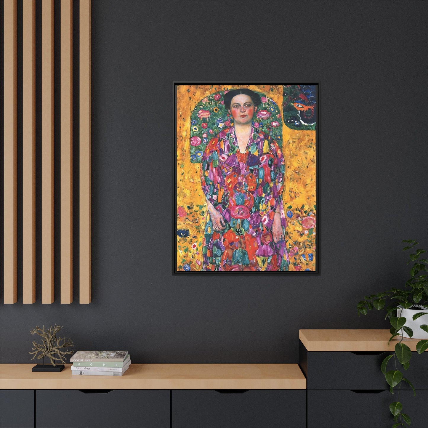 Portrait of Eugenia Primavesi (1913) by Gustav Klimt / Toile encadrée sur caisse américaine