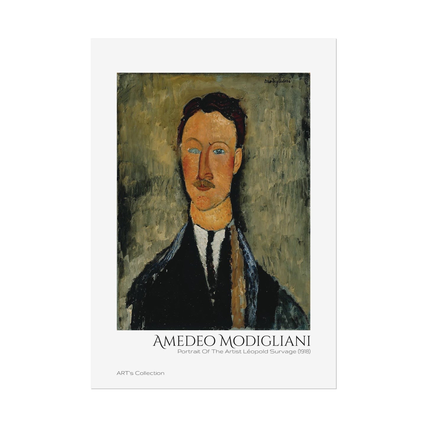 Portrait Of The Artist Léopold Survage (1918) by Amedeo Modigliani / Affiche imprimée - Série ART's Collection