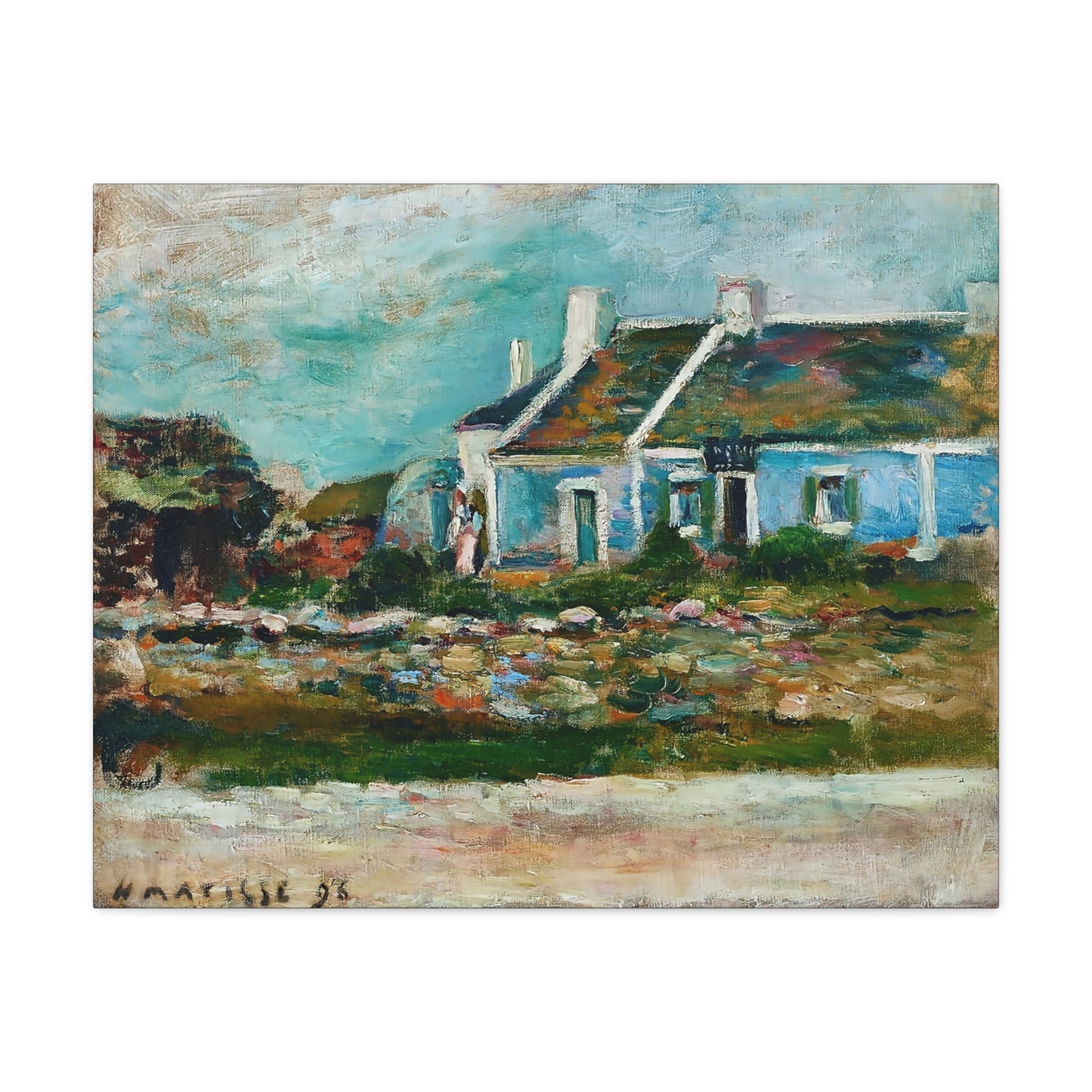 Entrée de cabaret Breton (1896) by Henri Matisse / Reproduction Fine Art sur Toile / Flanc Large Epaisseur 3.2 cm - 1.25 inch