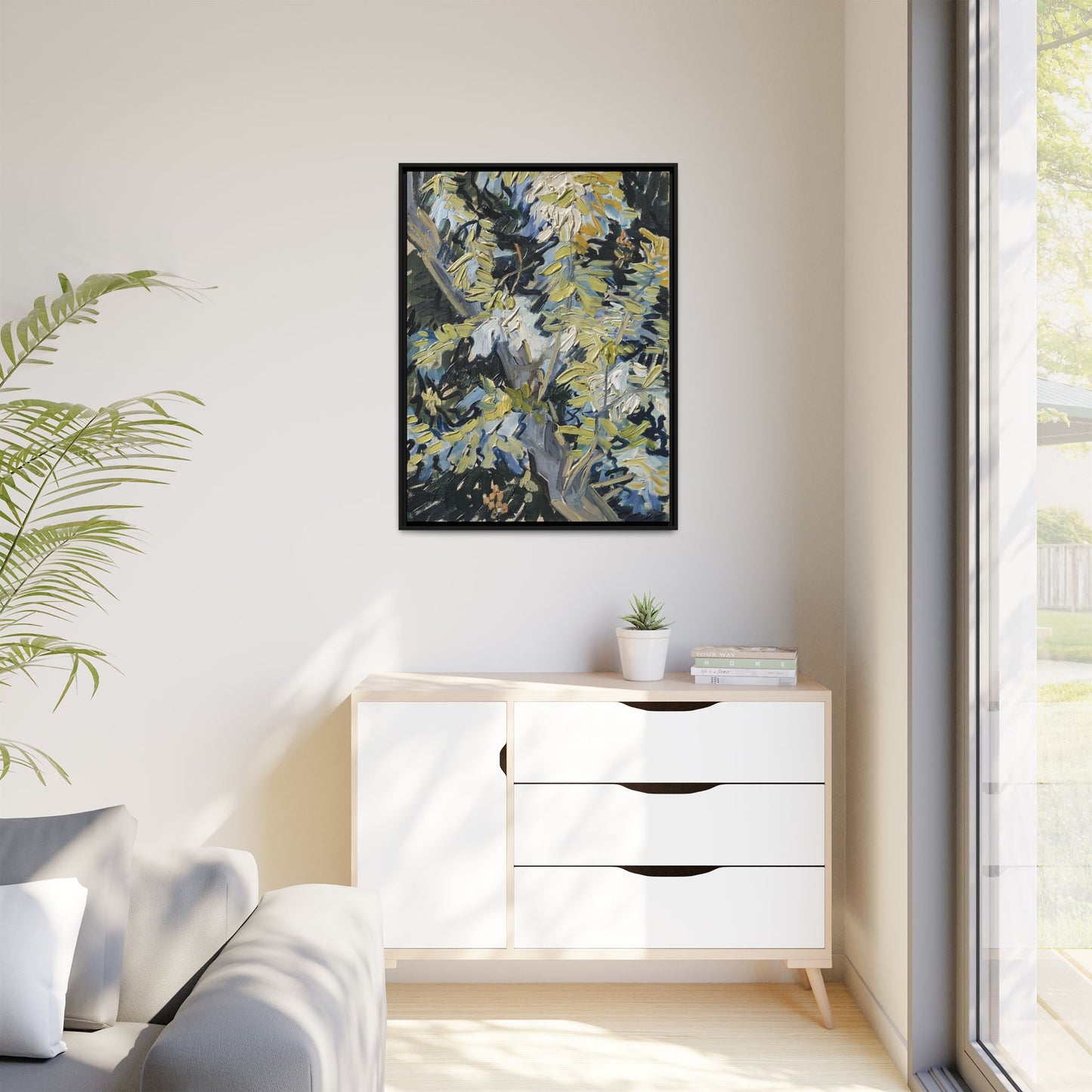 Acacia in Flowers by Vincent van Gogh / Toile encadrée sur caisse américaine