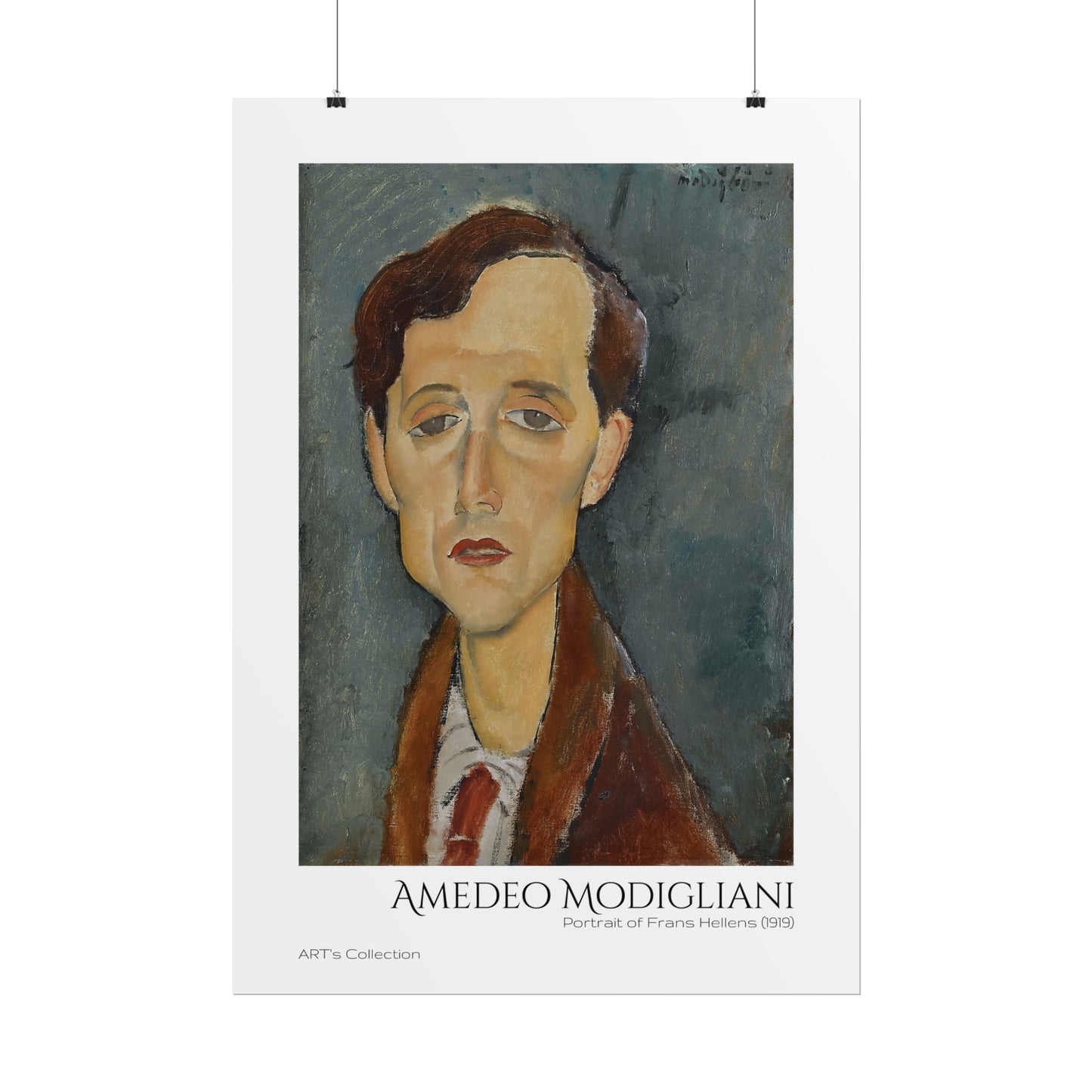 Portrait of Frans Hellens (1919) by Amedeo Modigliani / Affiche imprimée - Série ART's Collection