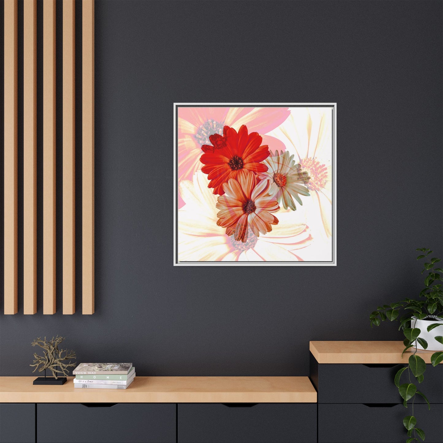 Collection Signature "FLORAL Numéro 18" sur Toile encadrée avec caisse américaine