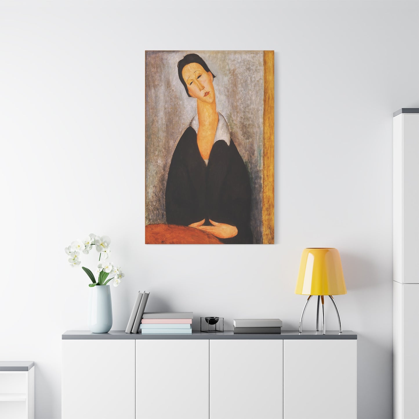 Portrait Of A Polish Woman by Amedeo Modigliani / Reproduction Fine Art sur Toile / Flanc Large Epaisseur 3.2 cm - 1.25 inch