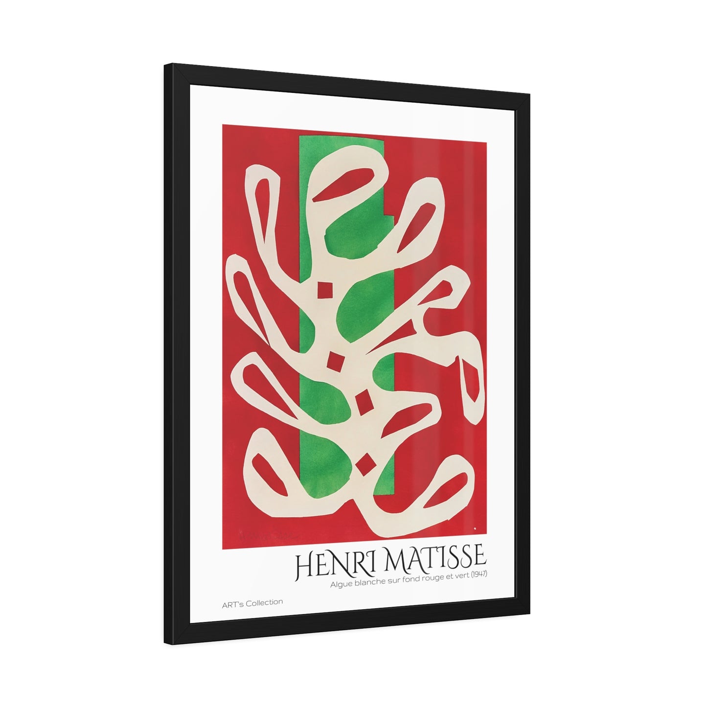 Algue blanche sur fond rouge et vert (1947) by Henri Matisse / Affiche Encadrée série ART's Collection