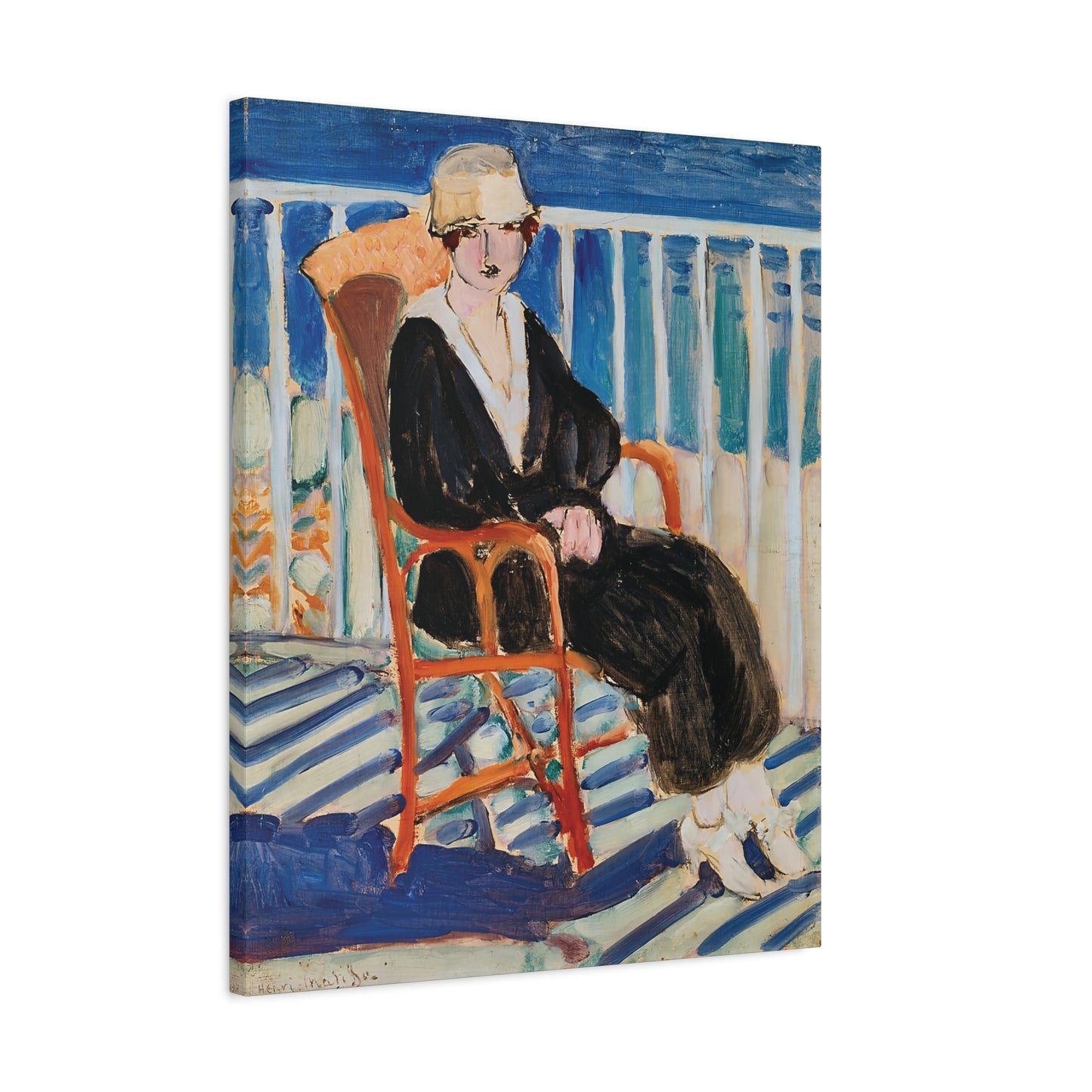 Jeune fille au balcon sur la mer (1918) by Henri Matisse / Reproduction Fine Art sur Toile / Epaisseur 3.2 cm - 1.25 inch