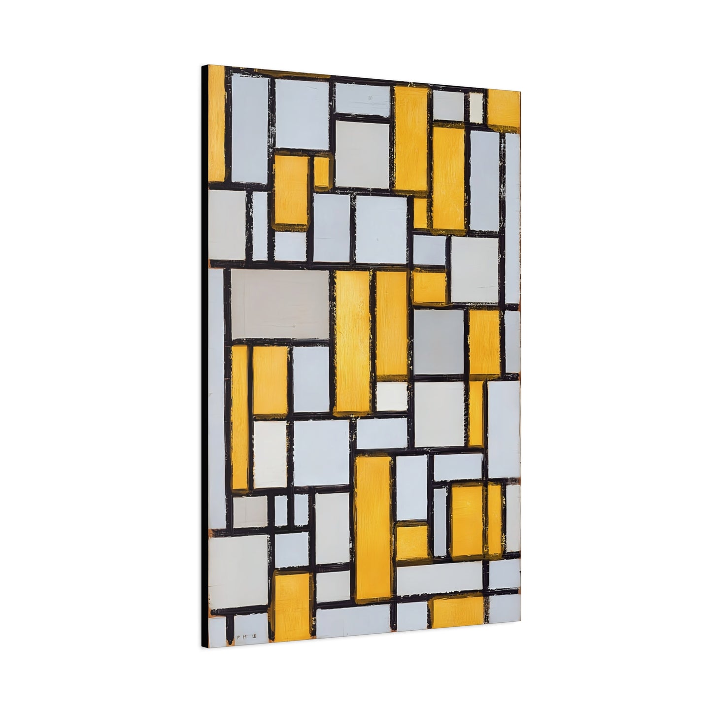 Composition with Grid 1 (1918) by Piet Mondrian / Reproduction Fine Art sur Toile / Epaisseur 3.2 cm - 1.25 inch