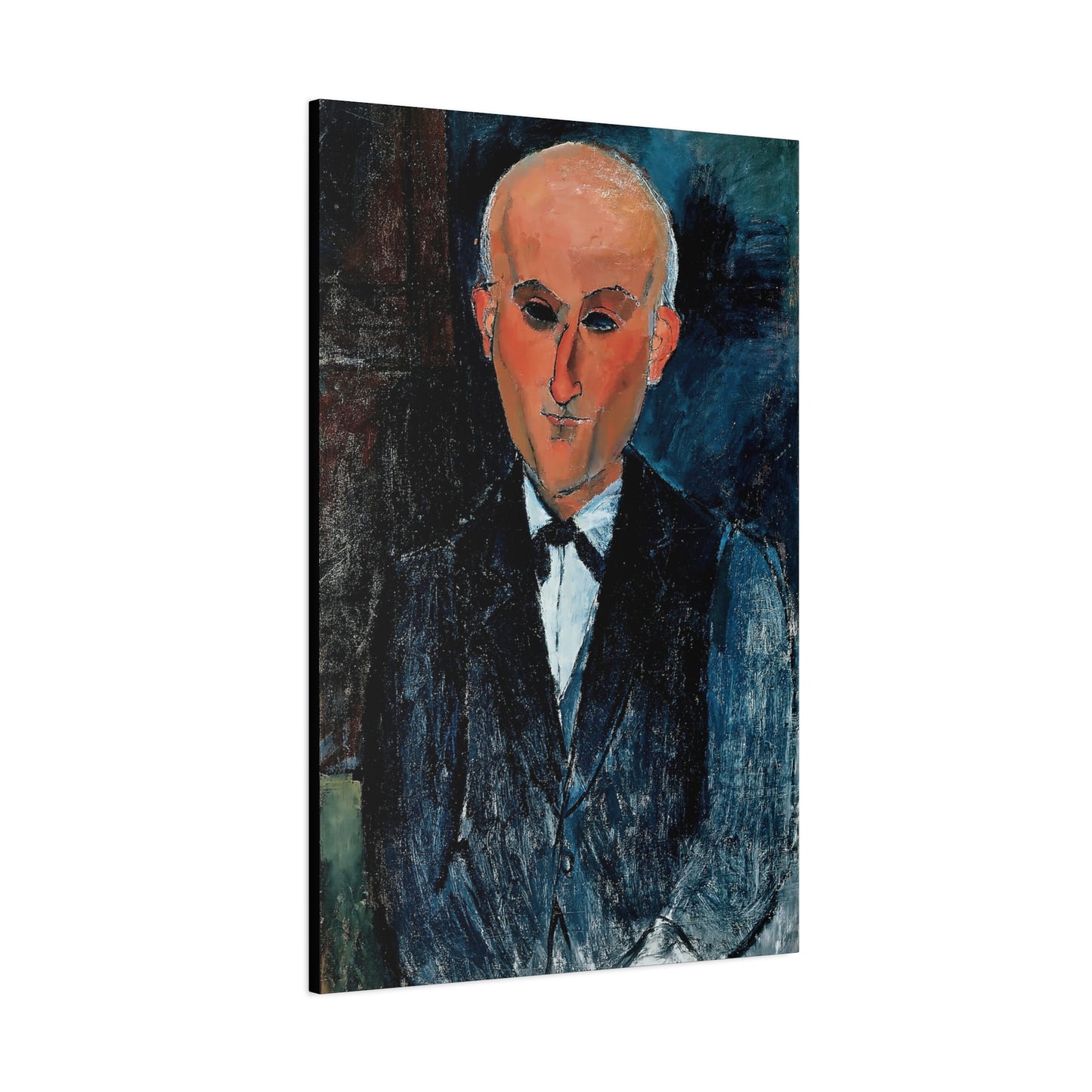 Max Jacob (1876-1944) de 1911-1922 by Amedeo Modigliani / Reproduction Fine Art sur Toile / Flanc Large Epaisseur 3.2 cm - 1.25 inch