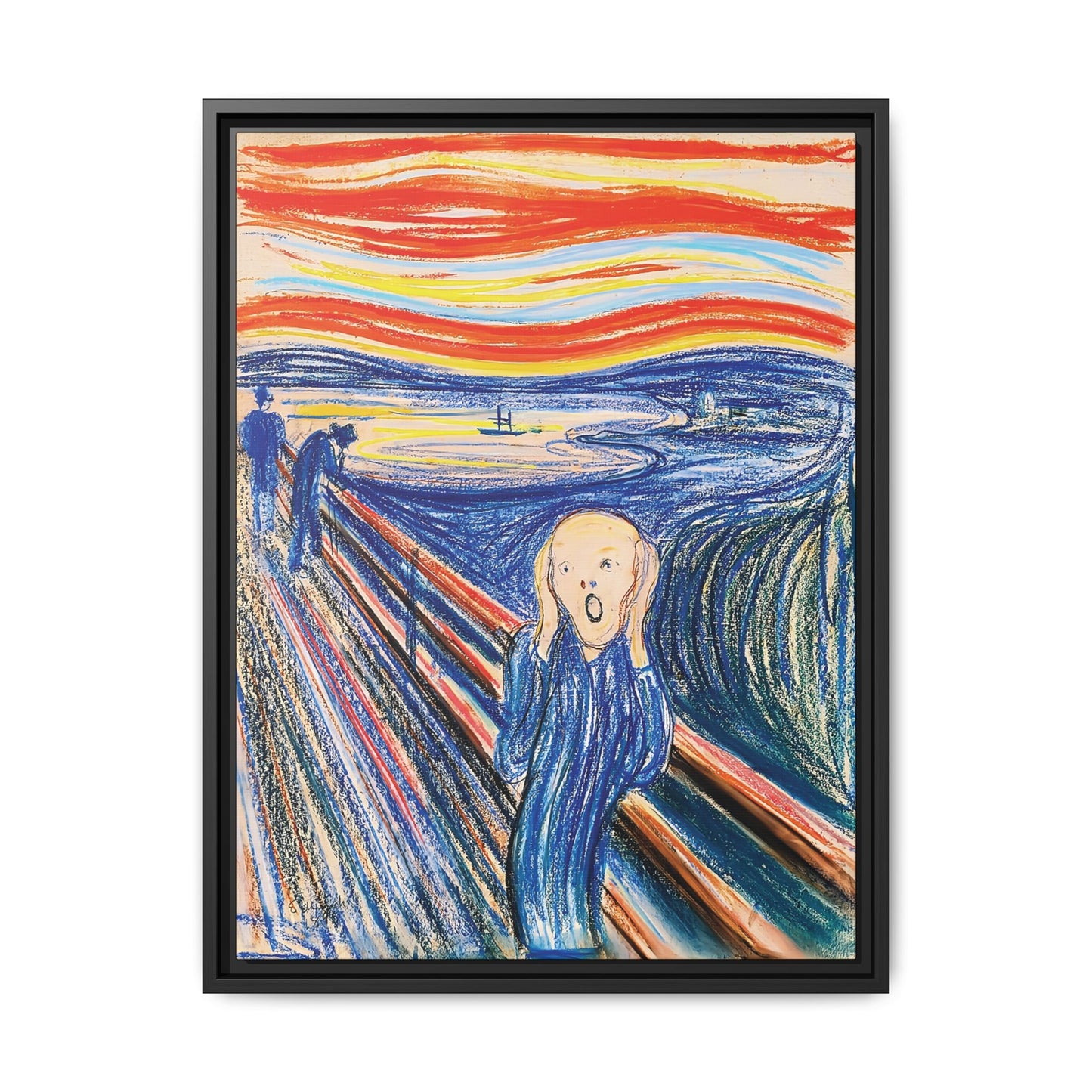 The Scream (1895) color version by Edvard Munch / Toile encadrée sur caisse américaine