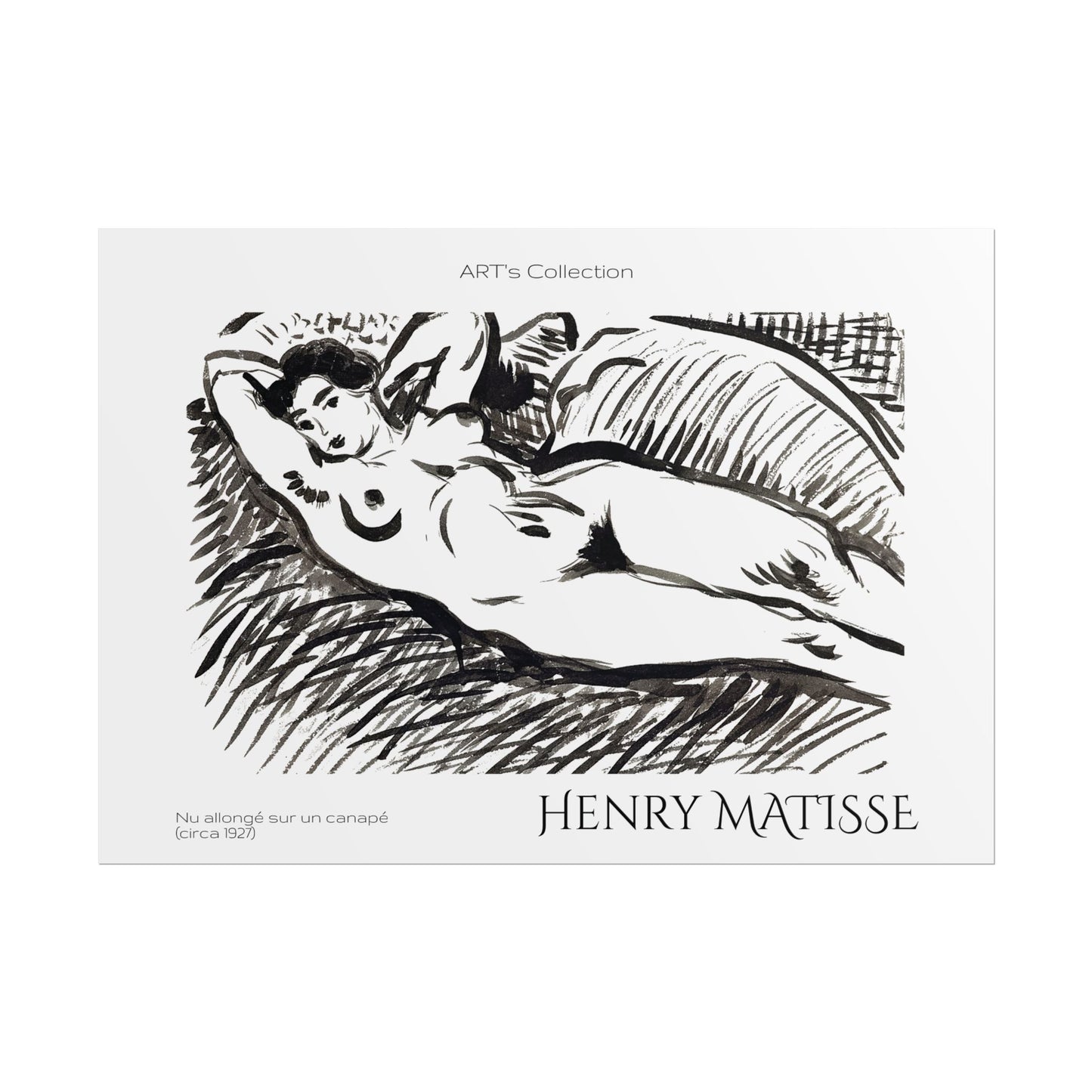 Nu allongé sur un canapé (circa 1927) by Henry Matisse / Affiche imprimée - Série ART's Collection