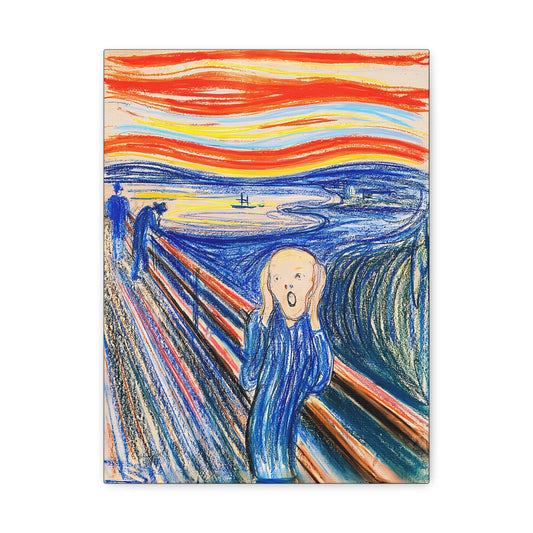 The Scream (1895) color version by Edvard Munch / Reproduction Fine Art sur Toile / Epaisseur 3,2cm - 1'25 po