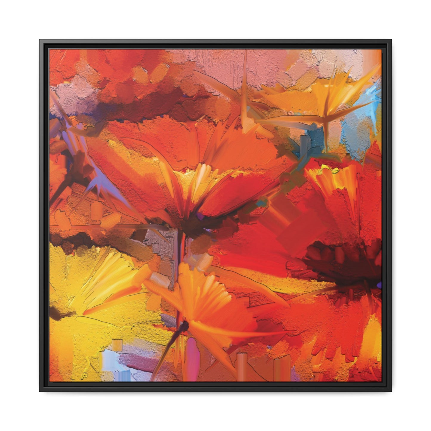 Tableau Floral Coquelicot "Série Sign Collections" / Toile encadrée sur caisse américaine
