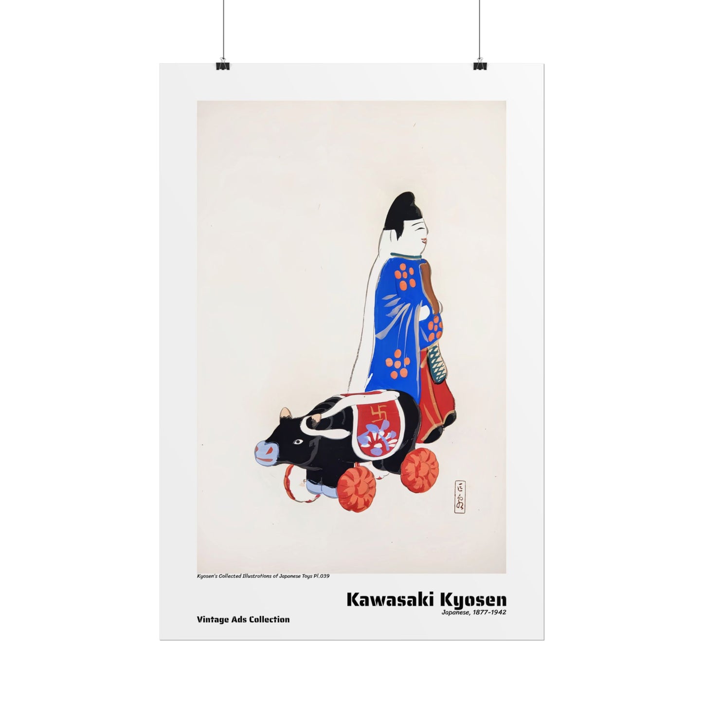 Kyosen's Collected Illustrations of Japanese Toys Pl.039 (1919) by Kawasaki Kyosen / Affiche imprimée - Série Vintage Ads Collection