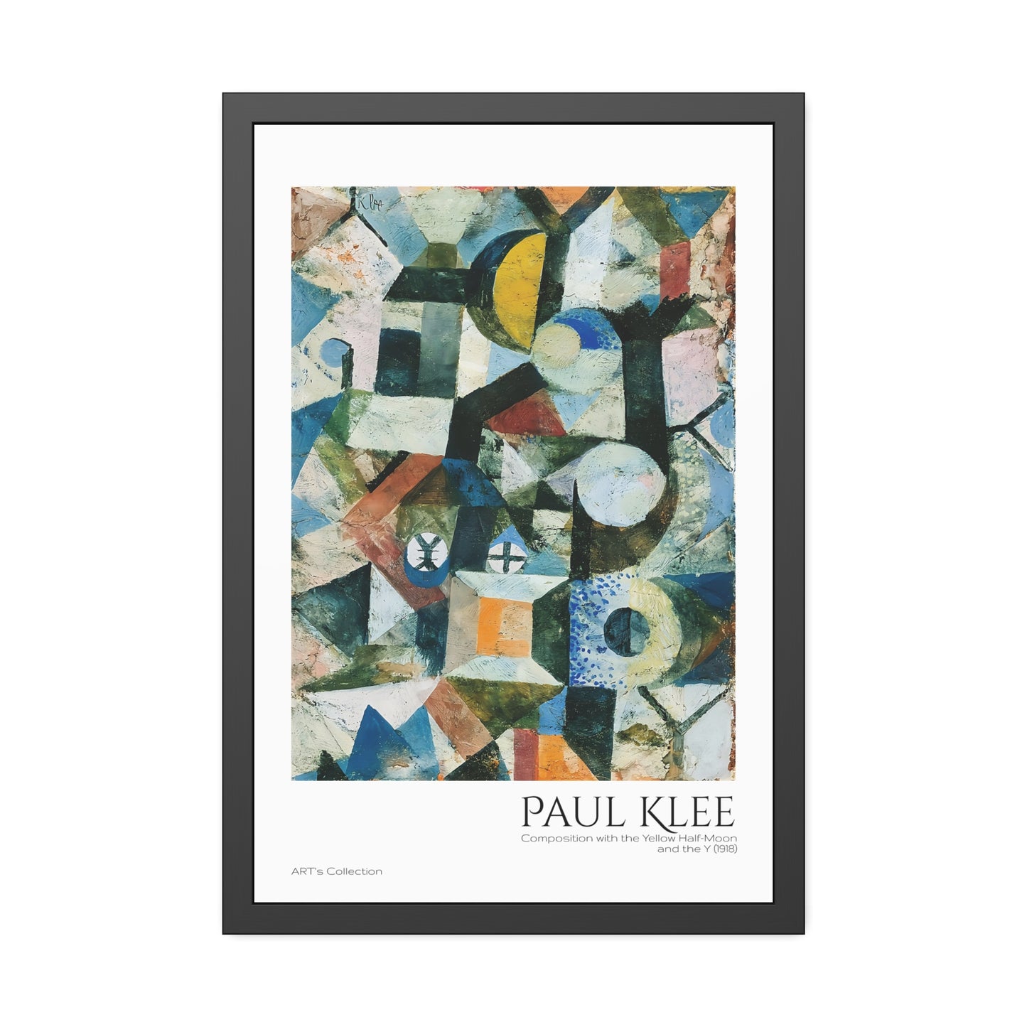 Composition with the Yellow Half-Moon and the Y (1918) by Paul Klee / Affiche Encadrée série ART's Collection