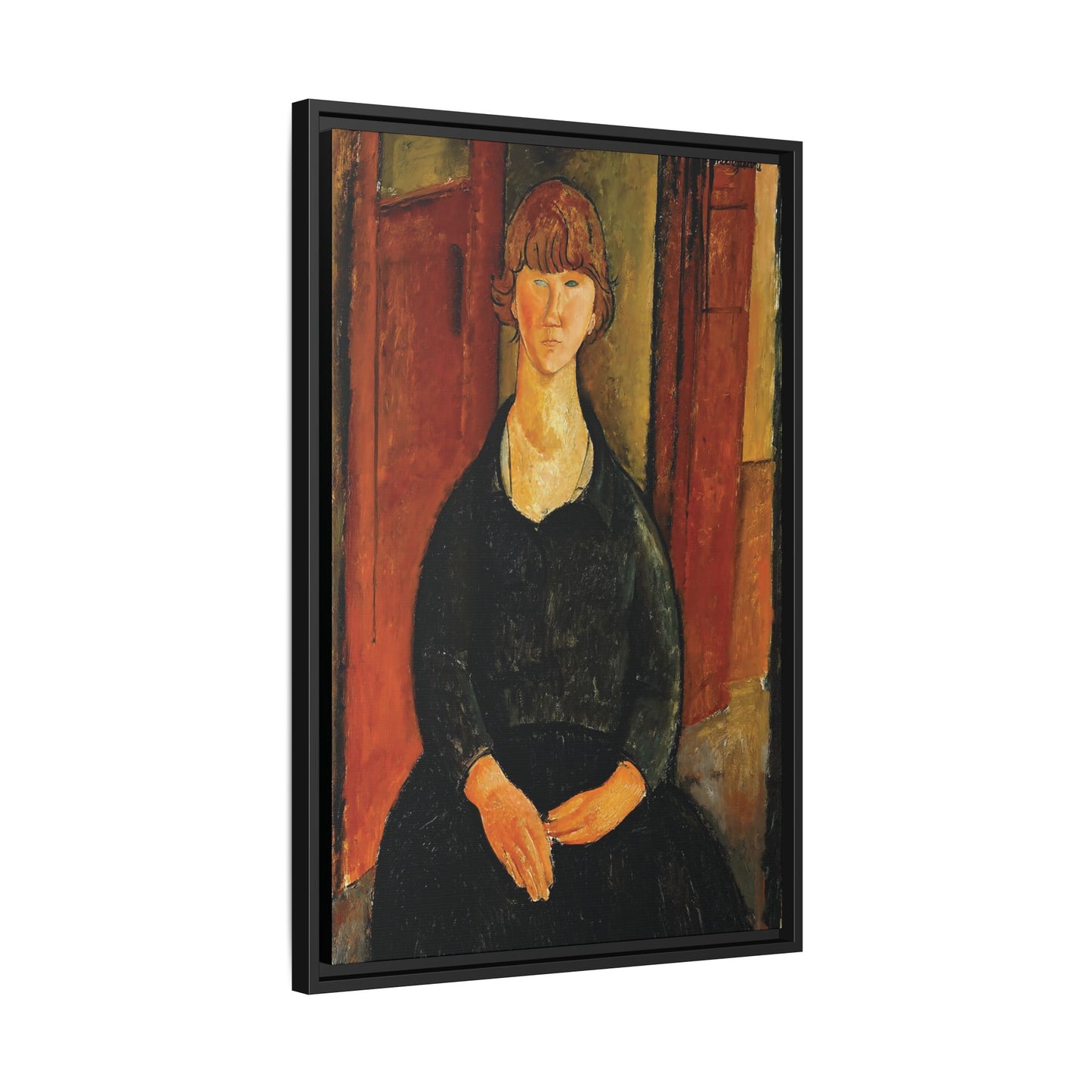 Flower Vendor (1919) by Amedeo Modigliani / Toile encadrée sur caisse américaine
