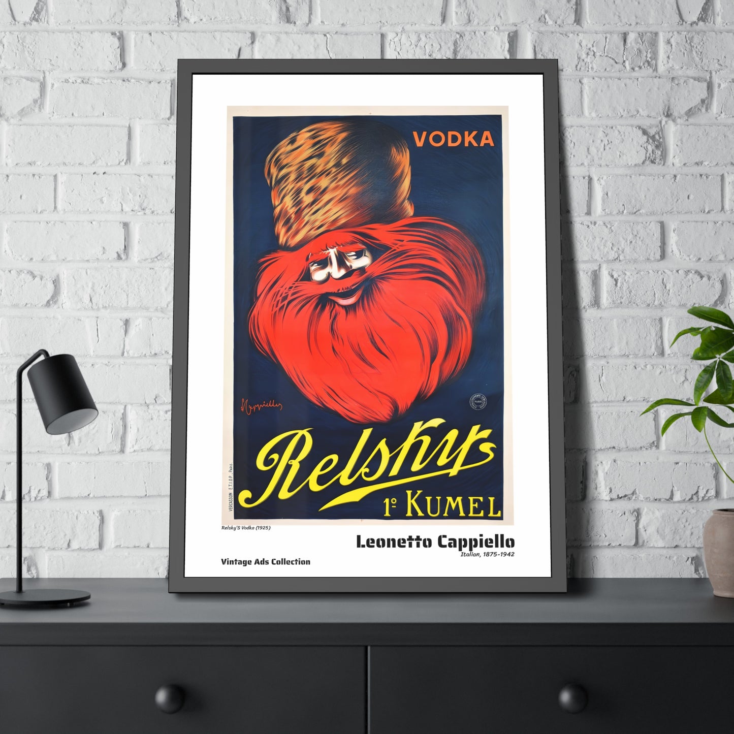Relsky'S Vodka (1925) by Leonetto Cappiello / Affiche Encadrée Série Vintage Ads Collection