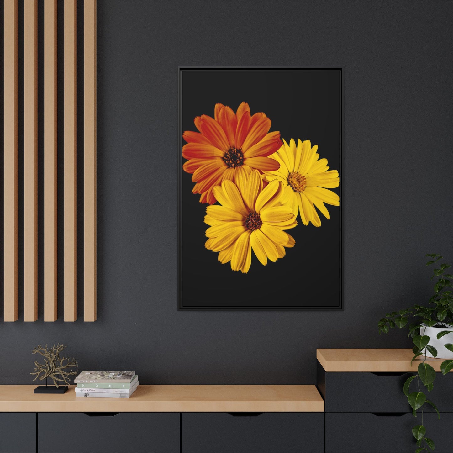 Collection Signature "FLORAL Numéro 4" sur Toile encadrée avec caisse américaine