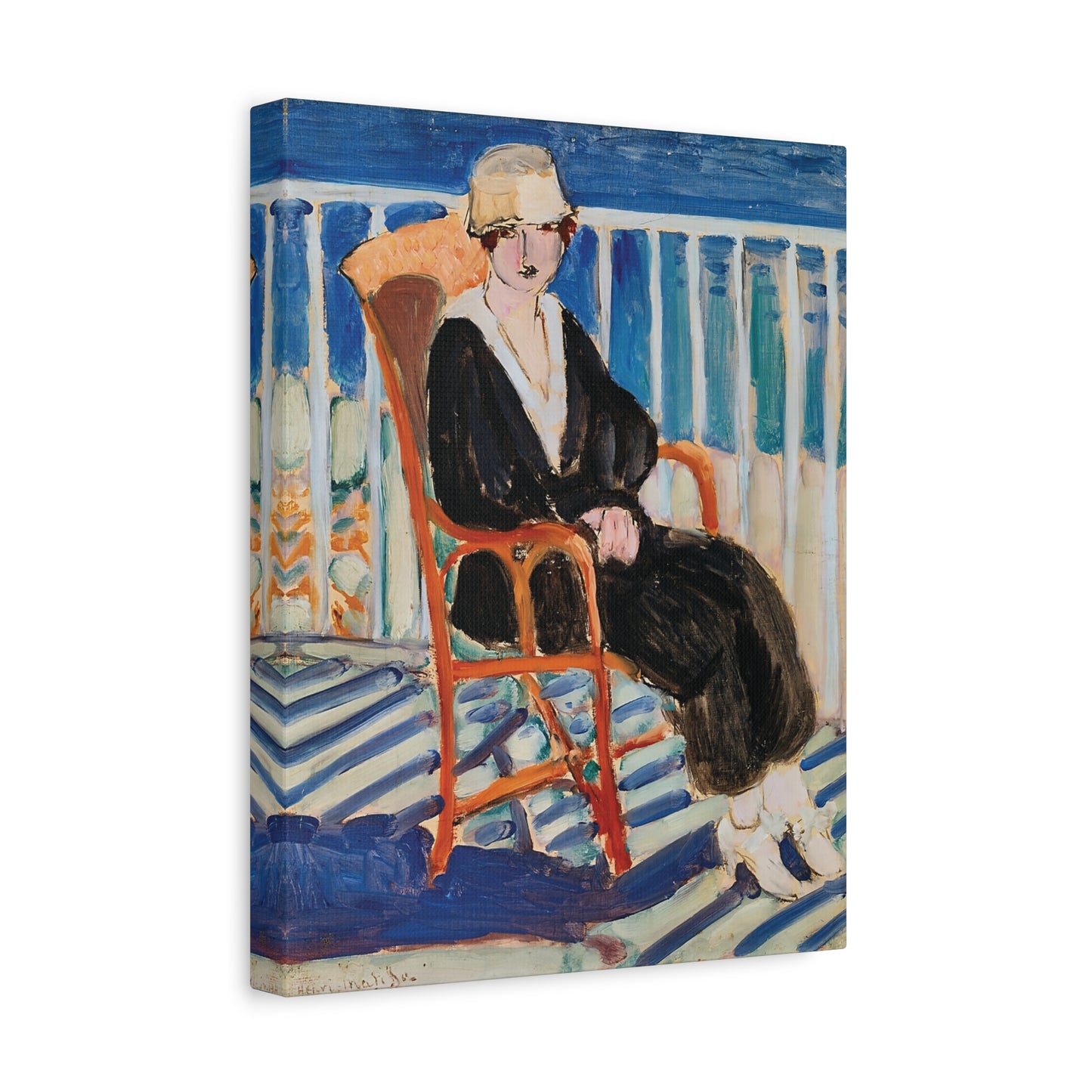 Jeune fille au balcon sur la mer (1918) by Henri Matisse / Reproduction Fine Art sur Toile / Epaisseur 3.2 cm - 1.25 inch