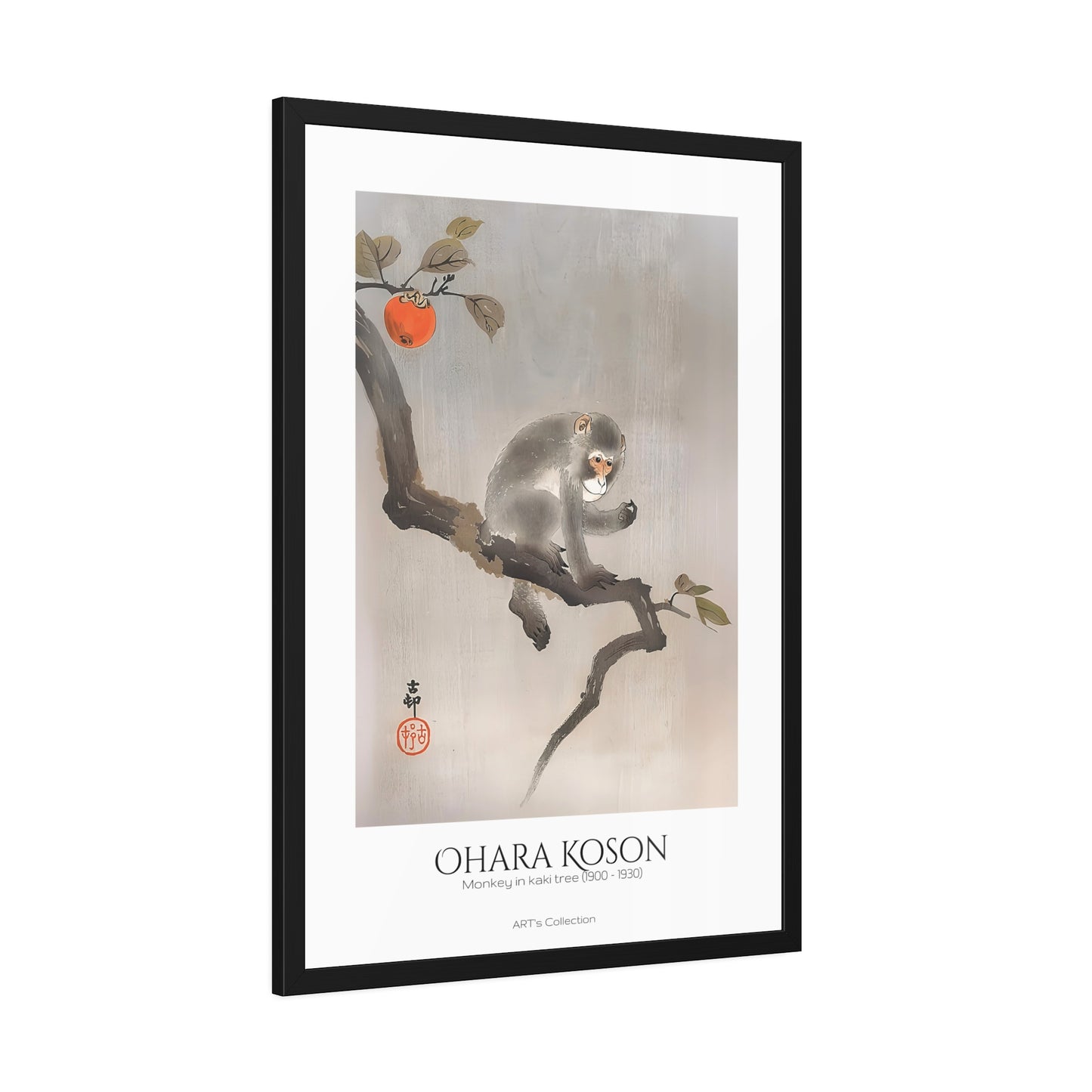 Monkey in kaki tree (1900-1930) by Ohara Koson / Affiche Encadrée série ART's Collection