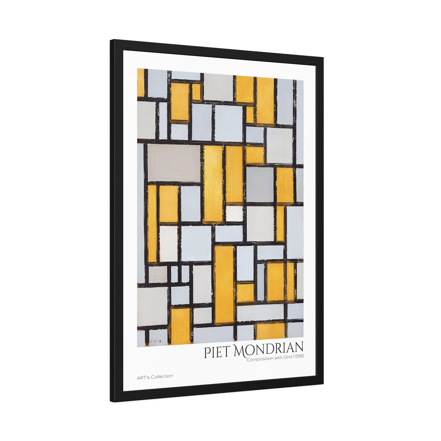 Composition with Grid 1 (1918) by Piet Mondrian / Affiche Encadrée série ART's Collection