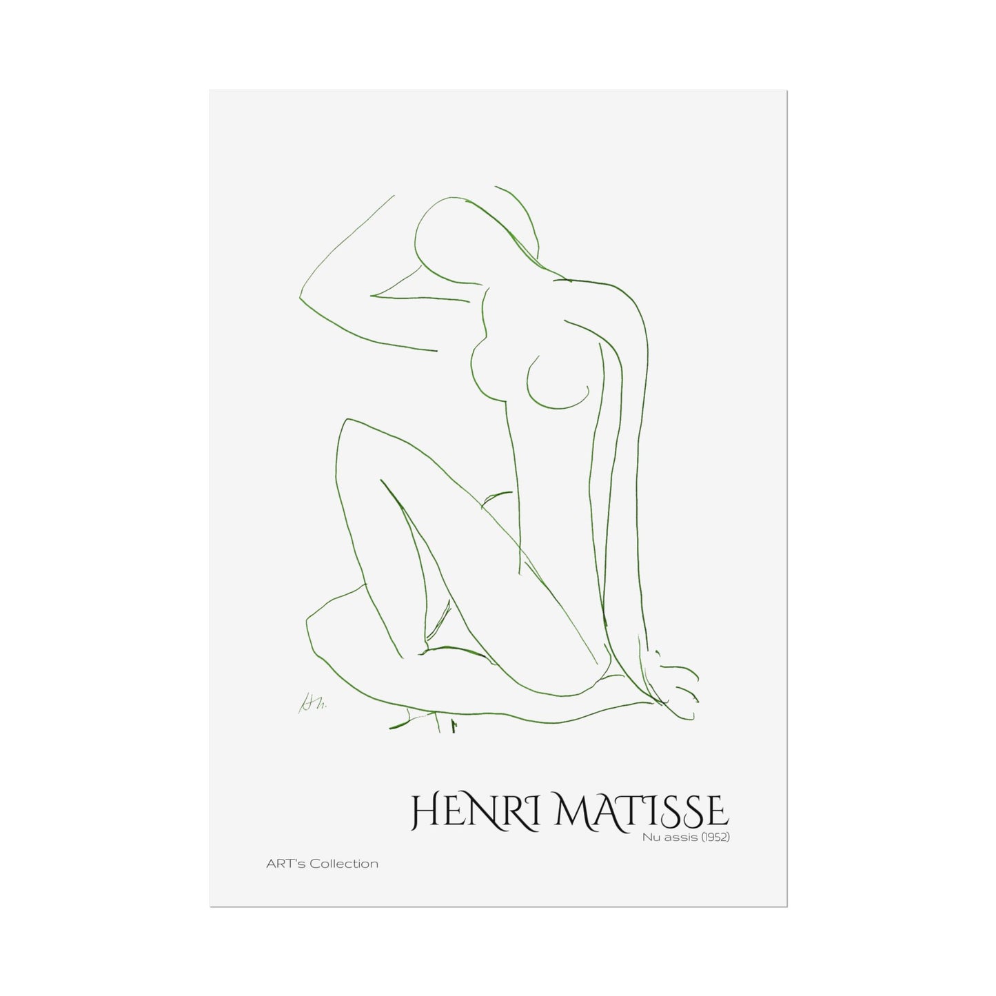 Nu assis (1952) version verte by Henri Matisse / Affiche imprimée - Série ART's Collection